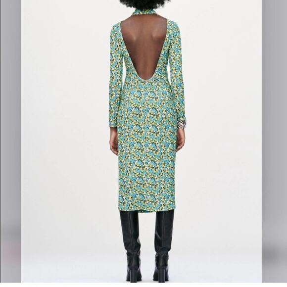 Zara Midi Floral Dress Size Medium - Picture 13 of 16
